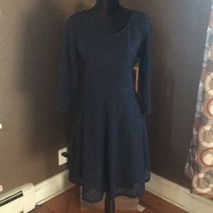 Navy lace skater style dress